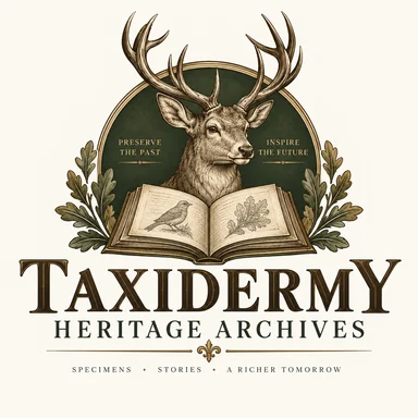 Engraved illustration of a stag above an open book with the motto Preserve the Past — Inspire the Future